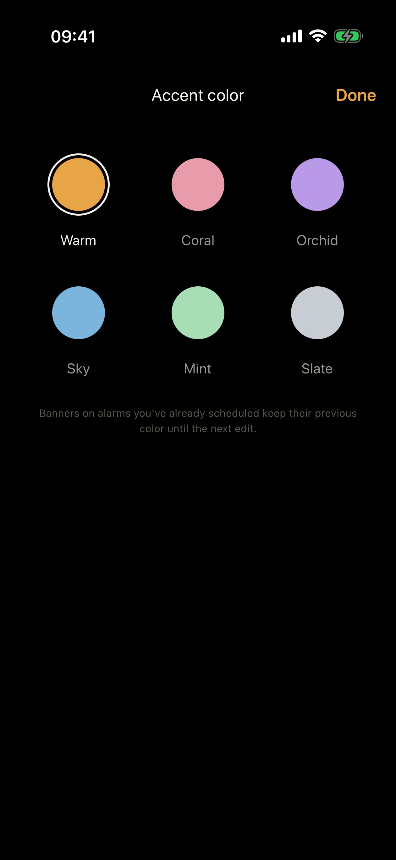 EaseWake theme picker screen